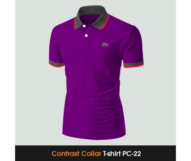 Contrast Collar T-shirt PC-22